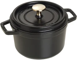 STAUB Cocotte fonte d'acier Sans revêtement Avec couvercle Ø 14 cm 11,6 cm 0,8 L (3 pièces) Sale