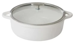 REVOL Cocotte induction avec couvercle porcelaine Blanc albâtre Ø 29 cm 15,4 cm 4 L Bombance Sale