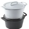 PRO.MUNDI Cocotte rond gris grès émaillé Ø 17 cm Bistronome Hot