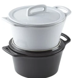PRO.MUNDI Cocotte rond gris grès émaillé Ø 17 cm Bistronome Hot