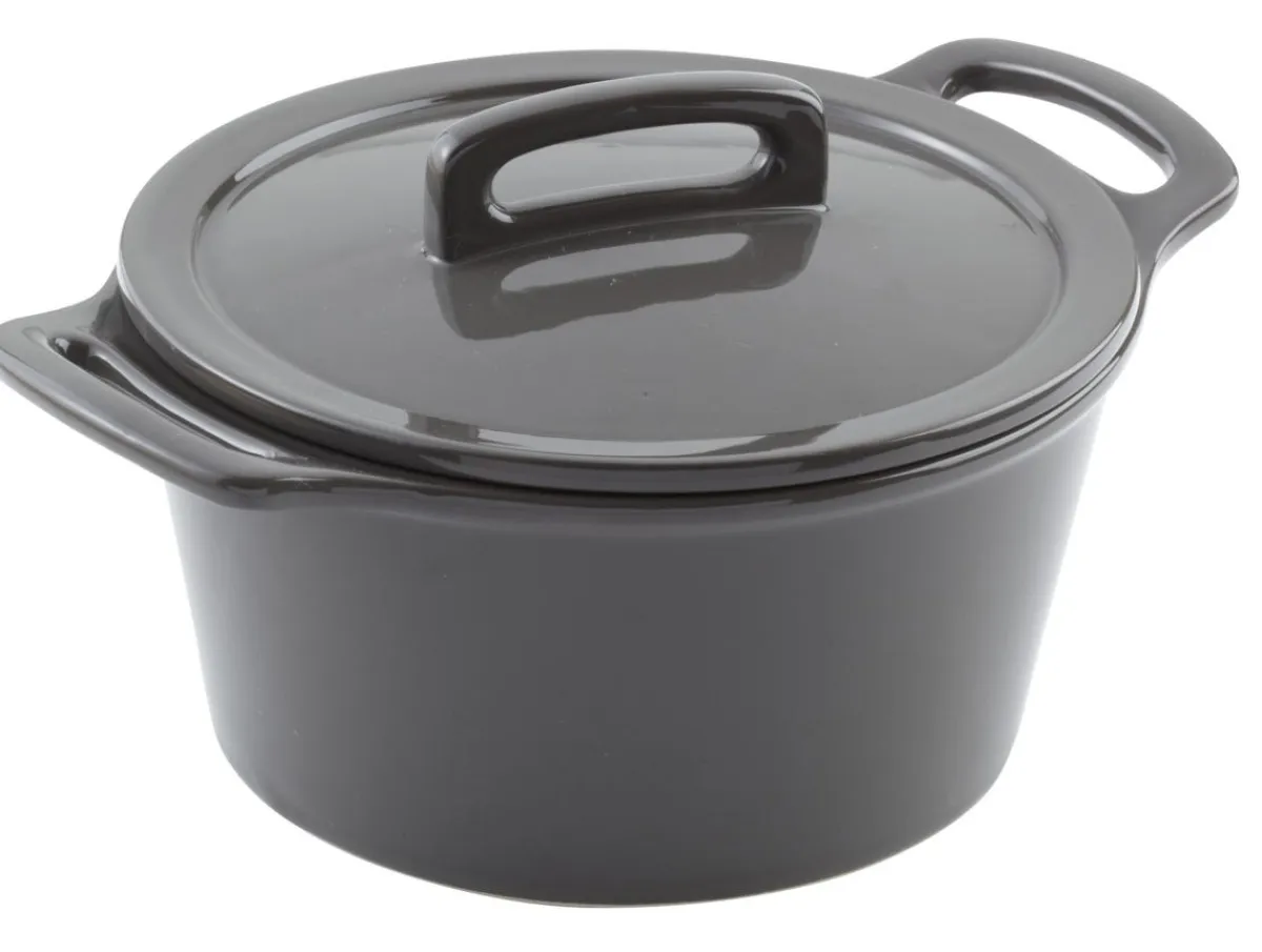 PRO.MUNDI Cocotte rond gris grès émaillé Ø 17 cm Bistronome Hot