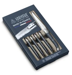 TARRERIAS BONJEAN Coffret de 6 couteaux à steak bleu nuit 23,5 cm Laguiole Heritage
