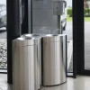 PROBBAX Collecteur acier 40 L argent New