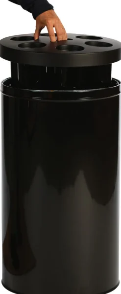 PROBBAX Collecteur à gobelets acier 40 L noir Discount