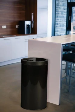 PROBBAX Collecteur mixte pour gobelets et déchets acier 40 L noir Sale
