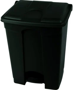 Collecteur à pédale antibactérien et antimicrobien plastique 70 L noir - PROBBAX Sale