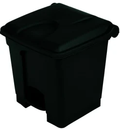 Collecteur à pédale antibactérien et antimicrobien plastique 30 L noir - PROBBAX Discount