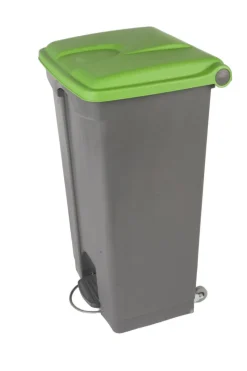 Collecteur à pédale plastique 90 L gris - PROBBAX Sale