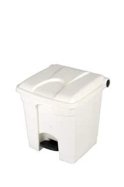 Collecteur à pédale plastique 30 L blanc - PROBBAX Best