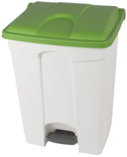 Collecteur à pédale plastique 70 L blanc - PROBBAX Outlet