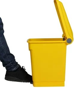 Collecteur à pédale plastique 30 L jaune - PROBBAX Online