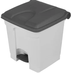Collecteur à pédale plastique 30 L blanc - PROBBAX Hot