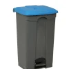 Collecteur à pédale plastique 90 L gris - PROBBAX Discount