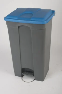 Collecteur à pédale plastique 90 L gris - PROBBAX Discount