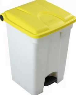 Collecteur à pédale plastique 45 L jaune - PROBBAX Online