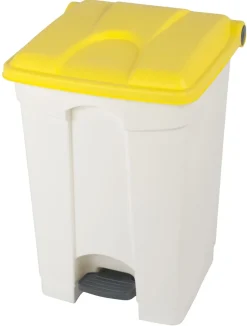 Collecteur à pédale plastique 45 L jaune - PROBBAX Online