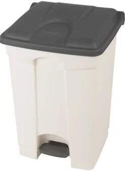 Collecteur à pédale plastique 45 L blanc - PROBBAX Outlet