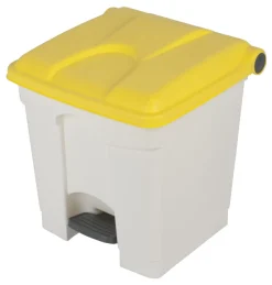 Collecteur à pédale plastique 30 L blanc - PROBBAX Sale