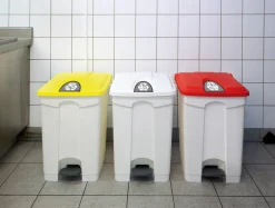 PROBBAX Collecteur à pédale plastique 70 L blanc Sale