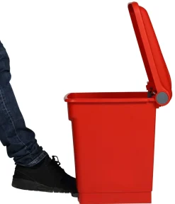 Collecteur à pédale plastique 30 L rouge - PROBBAX Sale