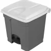 PROBBAX Collecteur à pédale plastique 30 L gris New