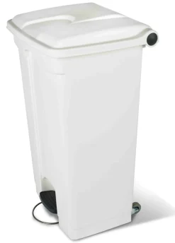 Collecteur à pédale plastique 90 L blanc - PROBBAX Clearance