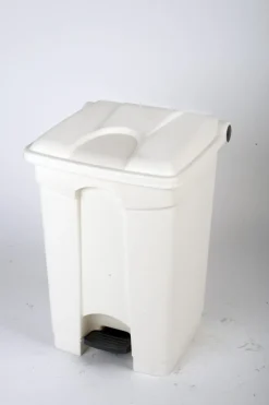 Collecteur à pédale plastique 45 L blanc - PROBBAX Discount