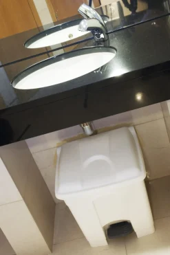 Collecteur à pédale plastique 45 L blanc - PROBBAX Discount