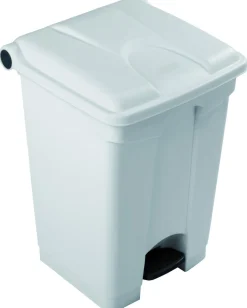 Collecteur à pédale plastique 45 L blanc - PROBBAX Discount