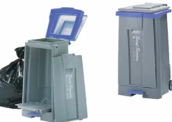 SAINT ROMAIN Collecteur à pédale plastique 130 L gris Sk130 Clearance