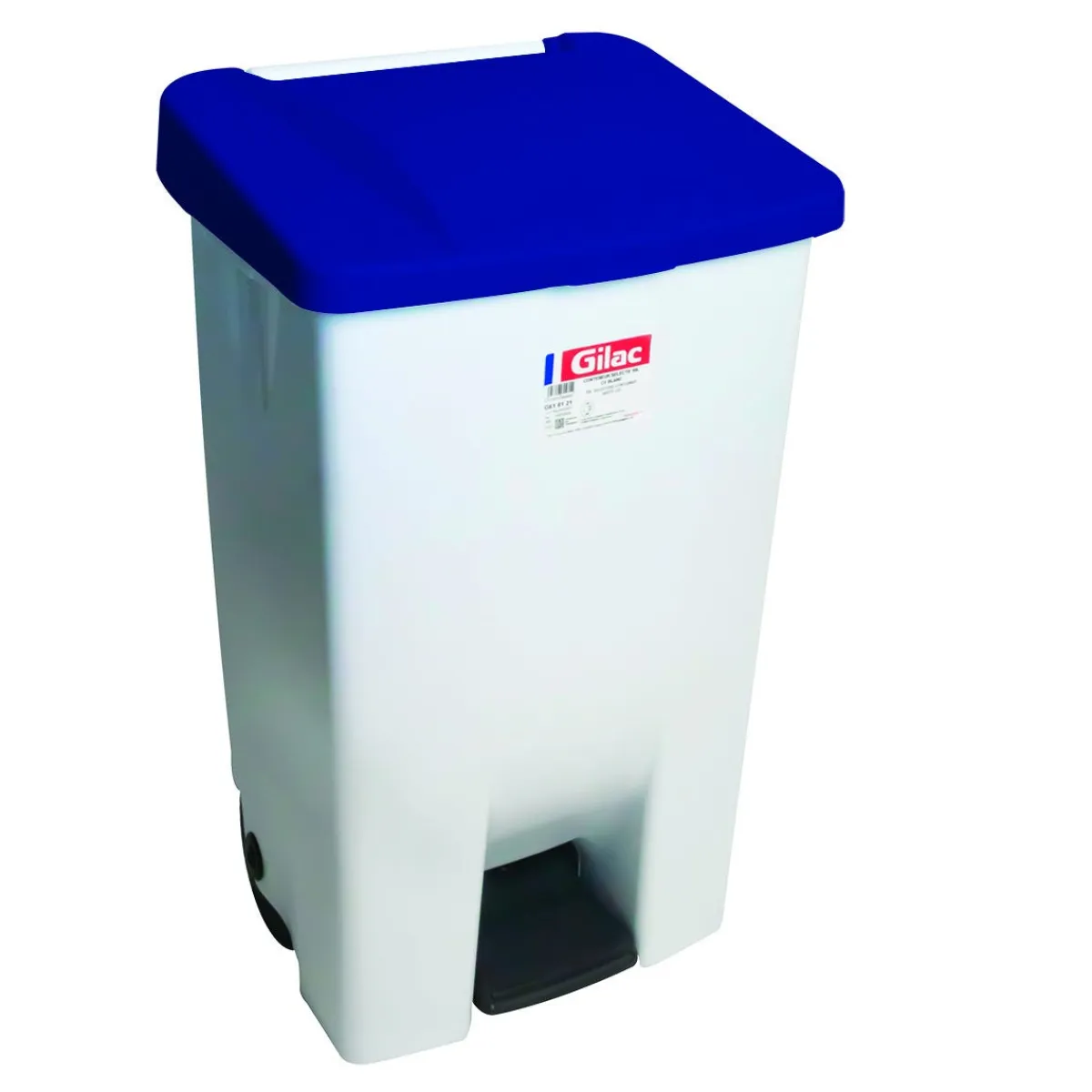 Collecteur à pédale plastique 80 L blanc - GILAC New