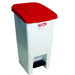 Collecteur à pédale plastique 60 L blanc - GILAC Best