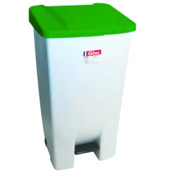 GILAC Collecteur à pédale plastique 120 L blanc Discount