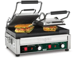 WARING Contact grill panini double à plaques rainurées Ottimo Best