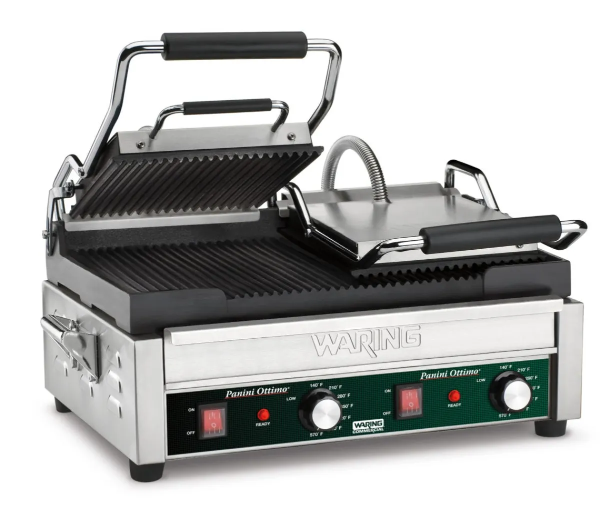WARING Contact grill panini double à plaques rainurées Ottimo Best