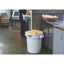 Conteneur plastique blanc Ø 49,5 cm 58,1 cm 76 L Sans couvercle Brute - RUBBERMAID Outlet