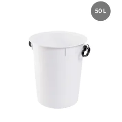 Conteneur Sans couvercle blanc plastique 52,5 cm 50 L fond plein parois pleines - GILAC Best