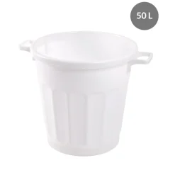 Conteneur Sans couvercle blanc plastique Ø 45 cm 60x47,5x46,5 cm 50 L fond plein parois pleines - GILAC Online