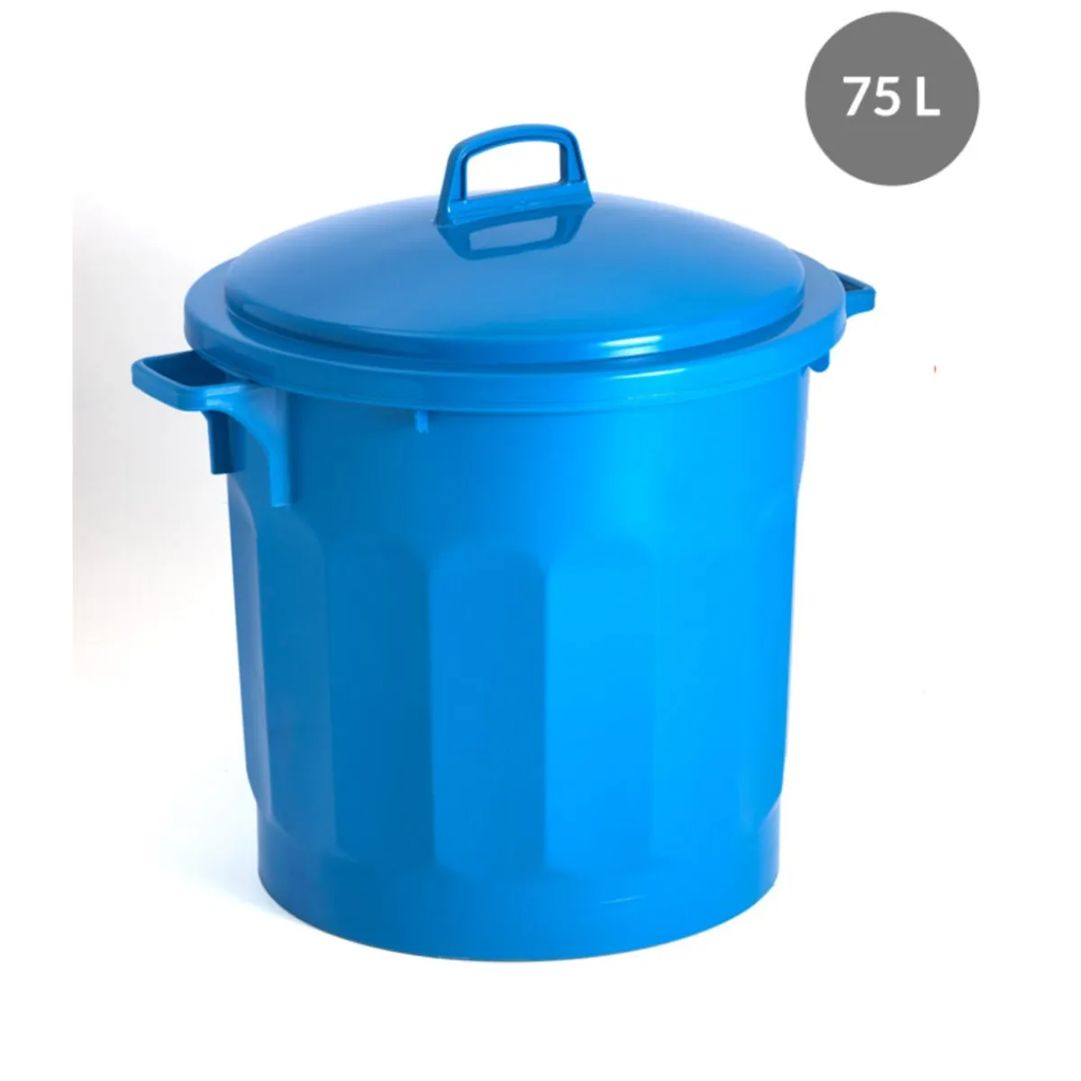 Conteneur Sans couvercle bleu plastique Ø 54 cm 67x54x48,5 cm 75 L fond plein parois pleines - GILAC New