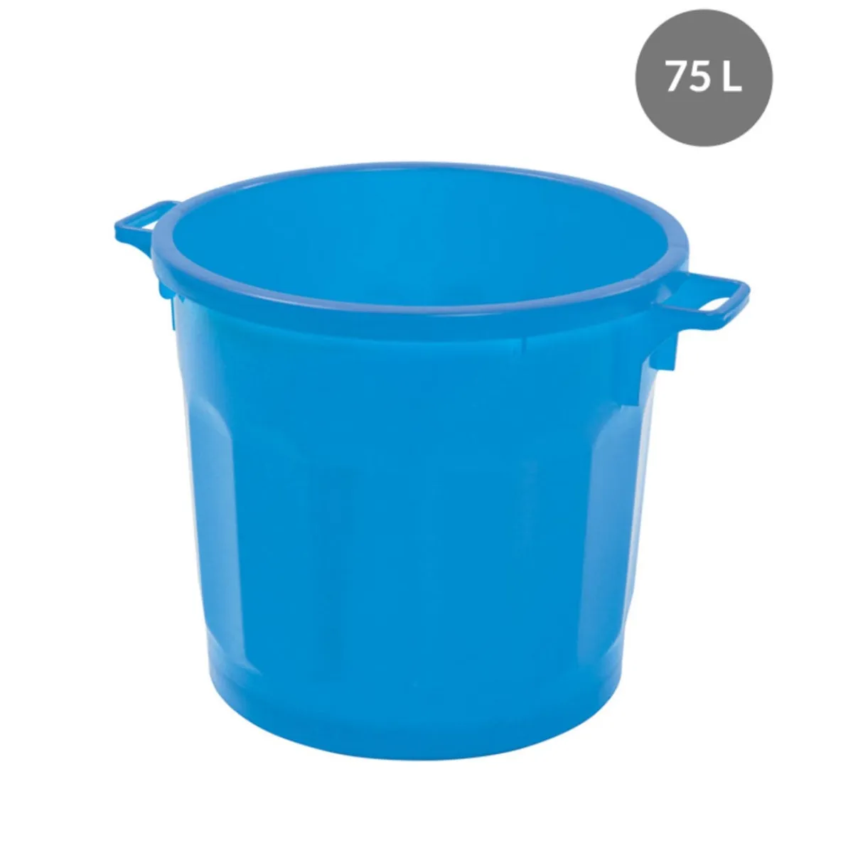 Conteneur Sans couvercle bleu plastique Ø 54 cm 67x54x48,5 cm 75 L fond plein parois pleines - GILAC New