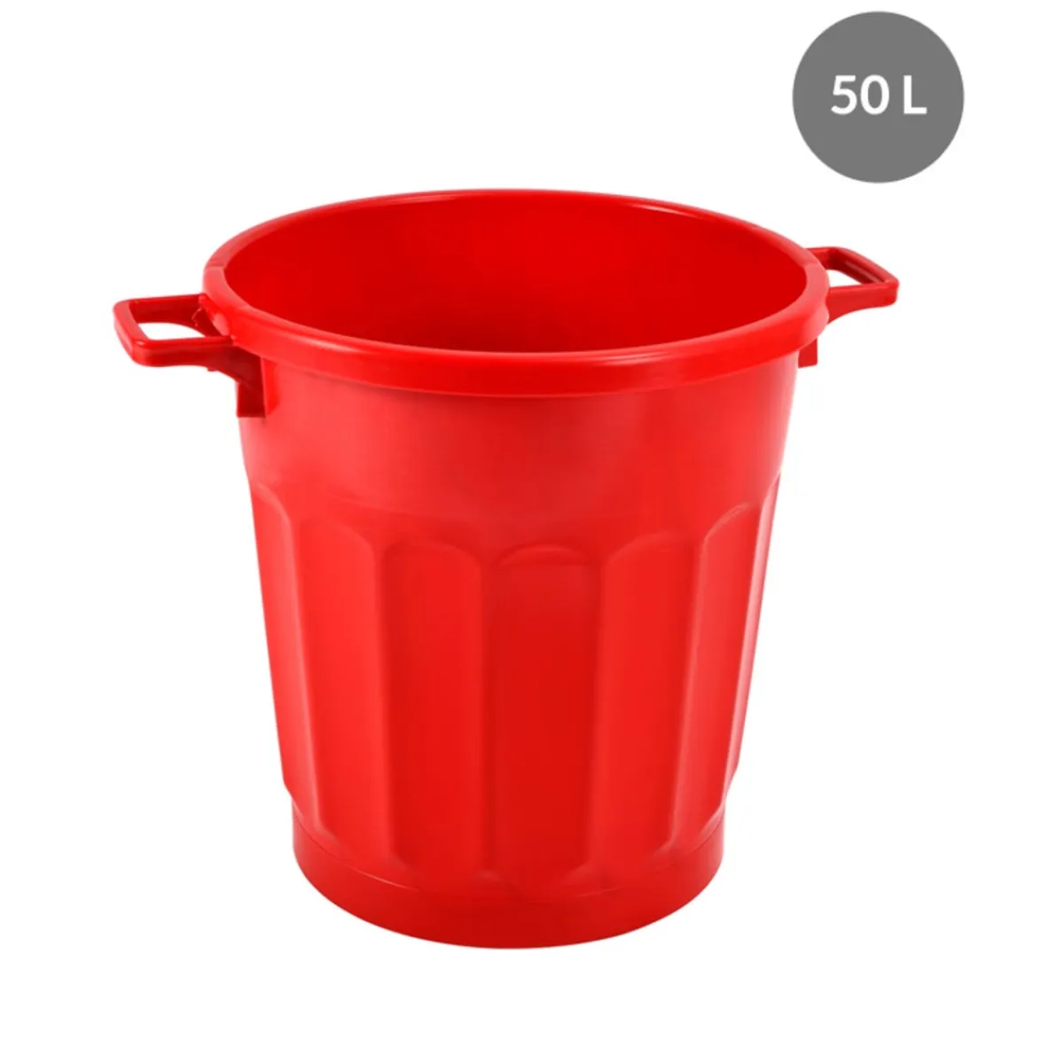 Conteneur Sans couvercle rouge plastique Ø 47,5 cm 60x47,5x46,5 cm 50 L fond plein parois pleines - GILAC Online