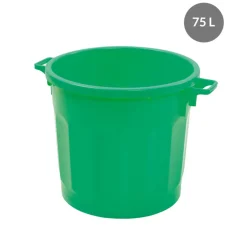 GILAC Conteneur Sans couvercle vert plastique Ø 54 cm 67x54x48,5 cm 75 L fond plein parois pleines Outlet