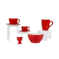 Coquetier rond rouge porcelaine Ø 5 cm Emotions - PRO.MUNDI Hot