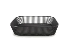 REVOL Corbeille acier noir 35,5x32,5x8 cm Discount