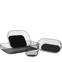 Corbeille de buffet acier noir 33x27x8,4 cm Naro - PRO.MUNDI Outlet