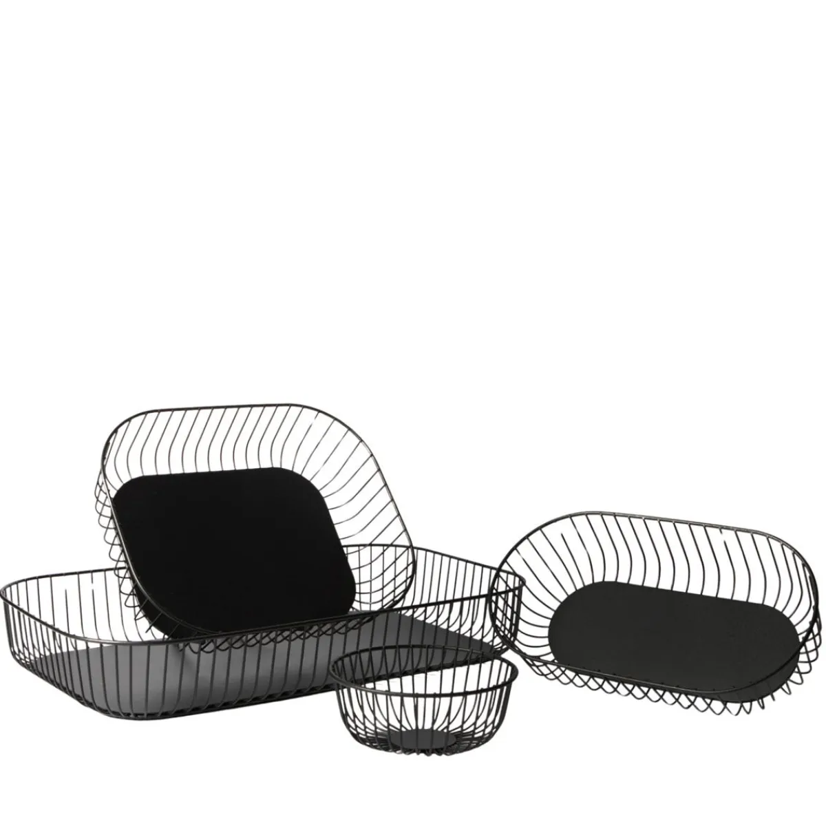 Corbeille de buffet acier noir 33x27x8,4 cm Naro - PRO.MUNDI Outlet