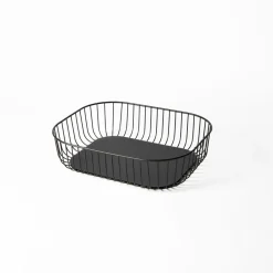Corbeille de buffet acier noir 33x27x8,4 cm Naro - PRO.MUNDI Outlet