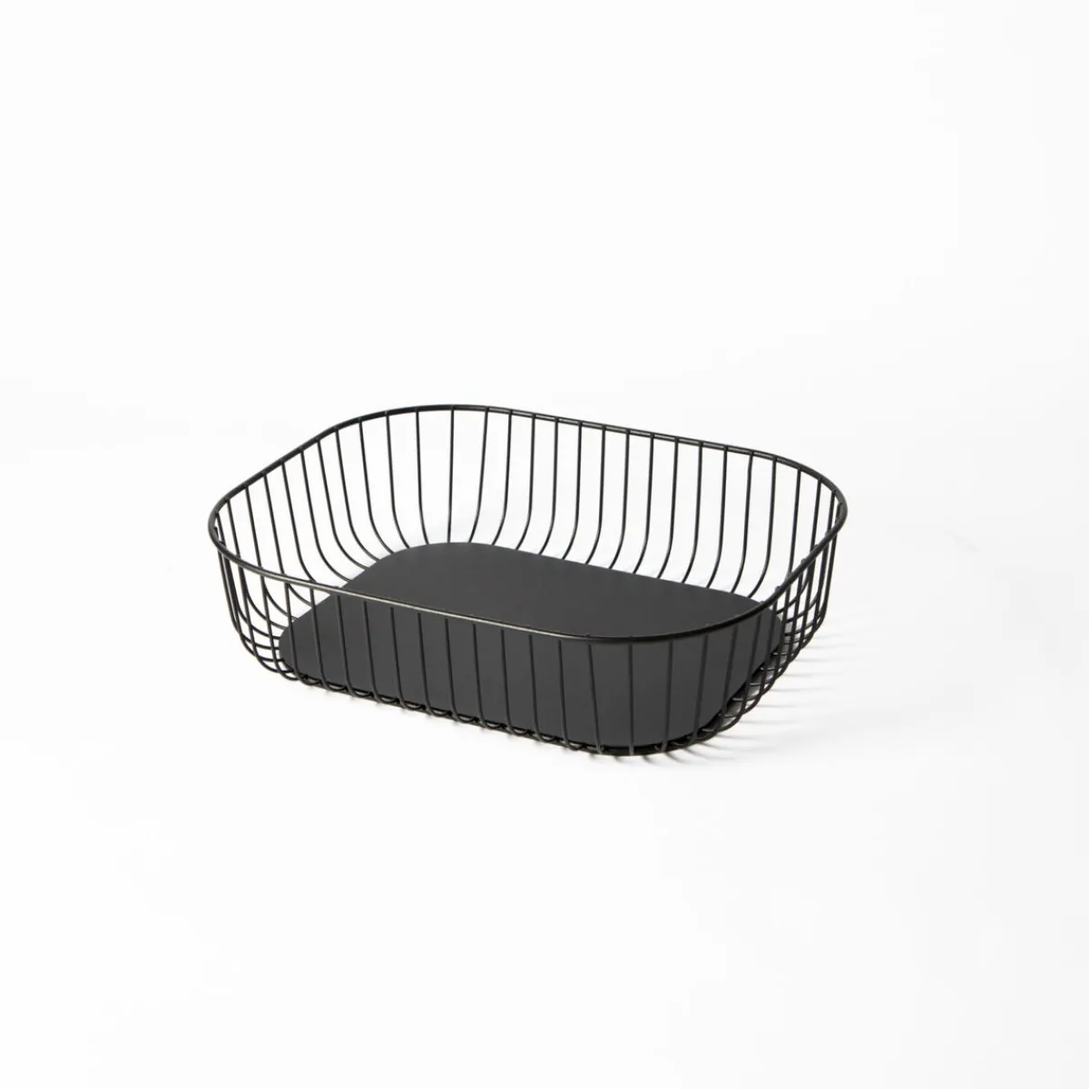Corbeille de buffet acier noir 33x27x8,4 cm Naro - PRO.MUNDI Outlet