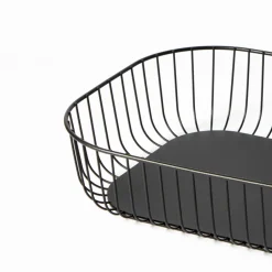 Corbeille de buffet acier noir 33x27x8,4 cm Naro - PRO.MUNDI Outlet