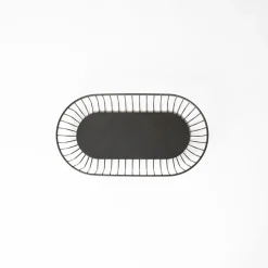 PRO.MUNDI Corbeille de buffet acier noir 33,3x17,5x8,4 cm Naro Online